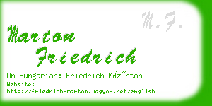 marton friedrich business card